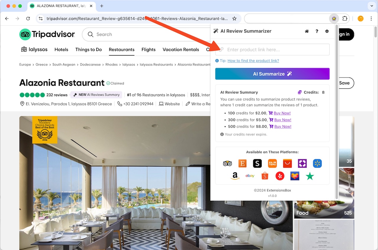 how to find TripAdvisor product link